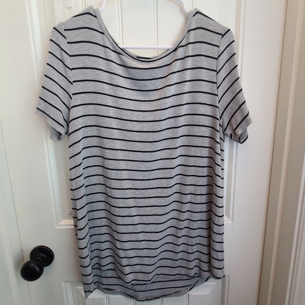 Striped top with buttoned back